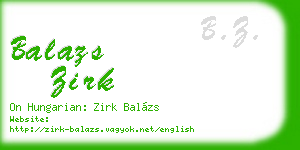 balazs zirk business card